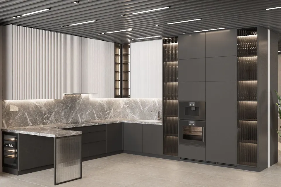 render kitchen graphite