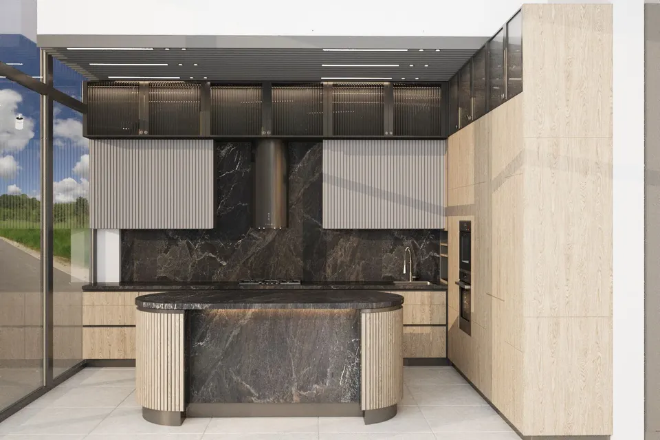 render kitchen marble