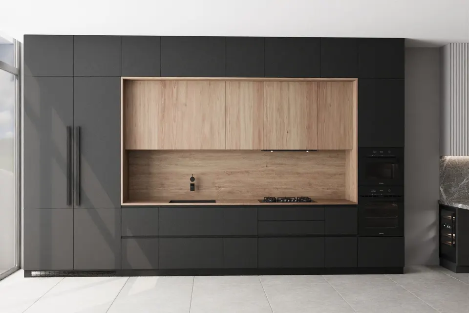 render kitchen oak niche