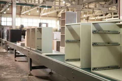 Drawer boxes on a partner assembly line